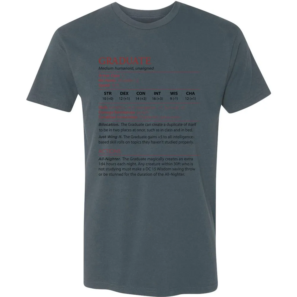 Graduate Stats Premium Unisex T-Shirt - Indigo - 15