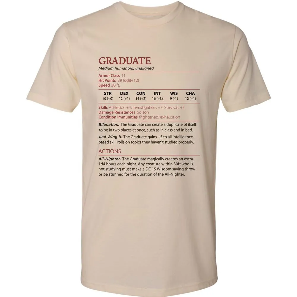 Graduate Stats Premium Unisex T-Shirt - Cream - 2