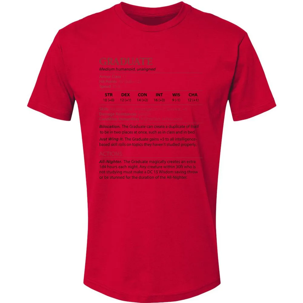 Graduate Stats Premium Unisex T-Shirt - Red - 6