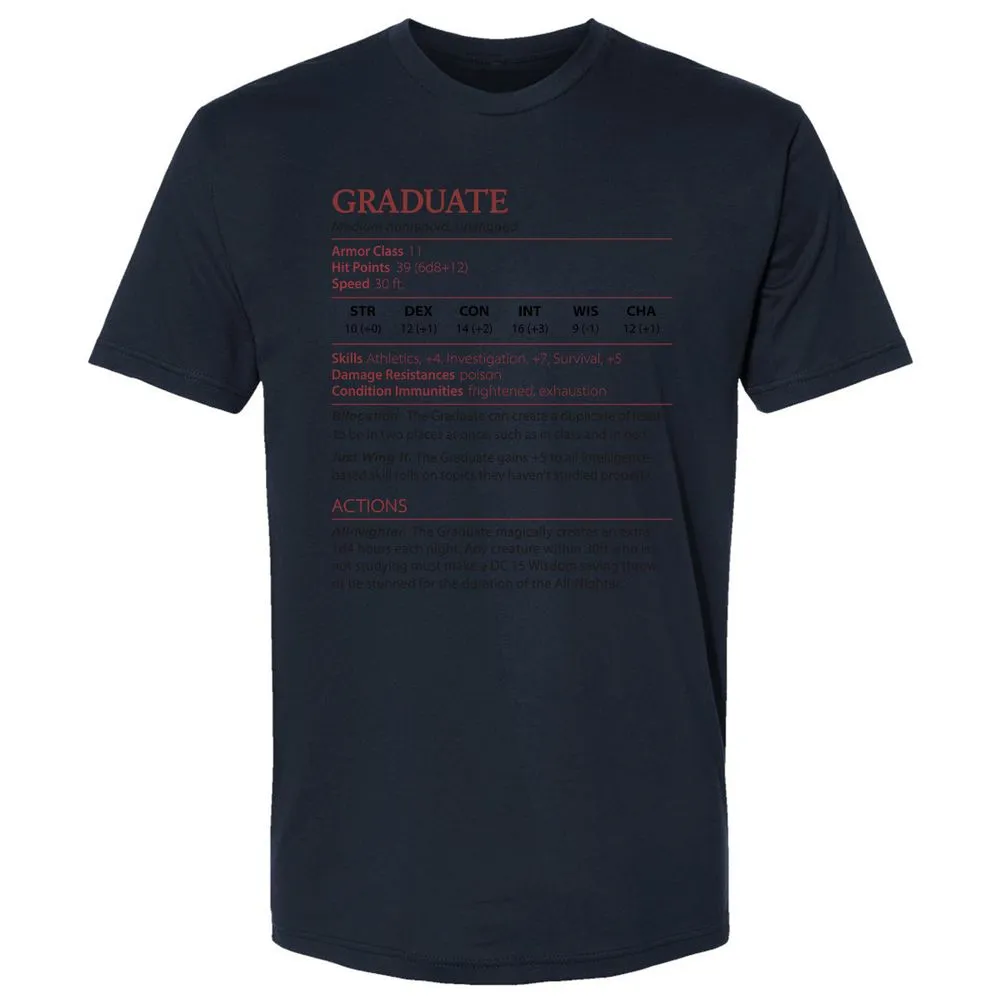 Graduate Stats Premium Unisex T-Shirt - Midnight Navy - 14
