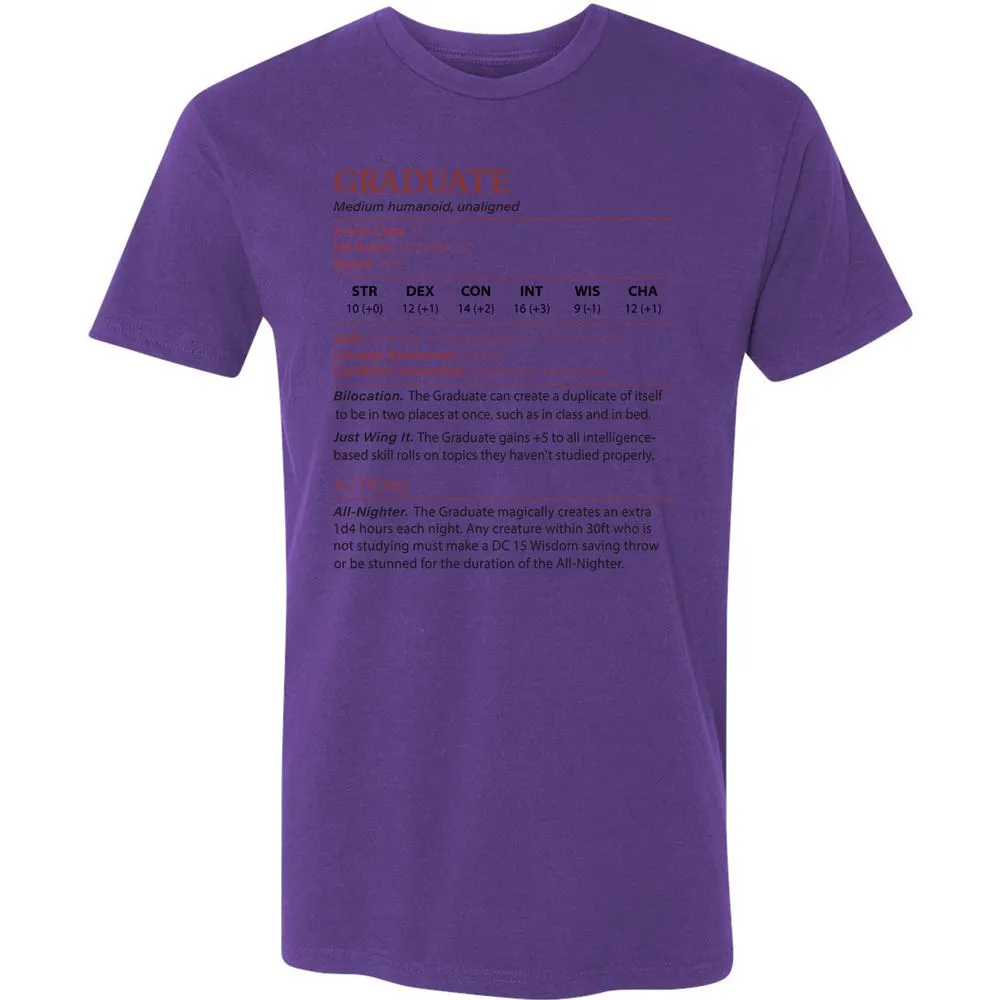 Graduate Stats Premium Unisex T-Shirt - Purple Rush - 7