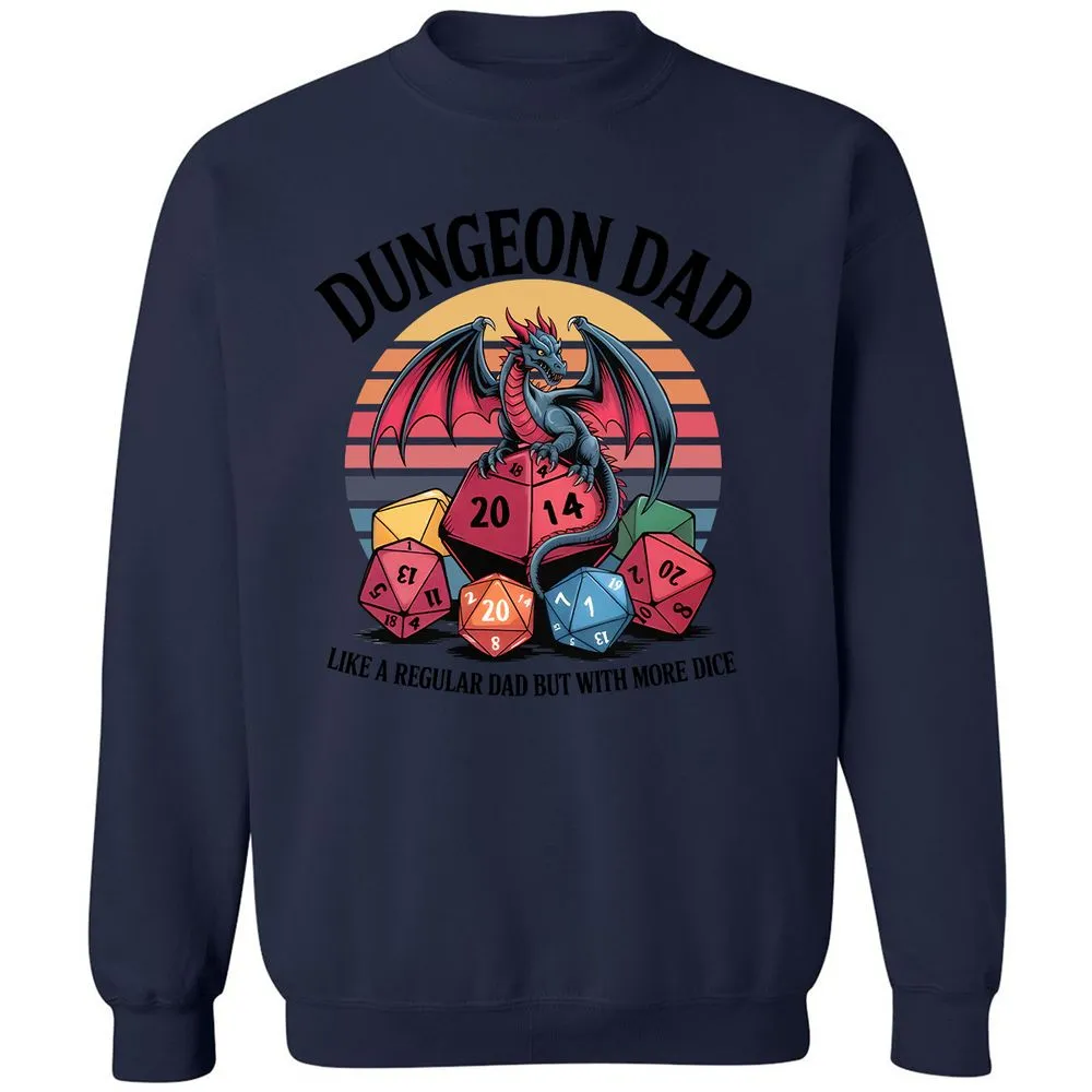 Dungeon Dad With More Dice Classic Unisex Sweatshirt - Navy - 8
