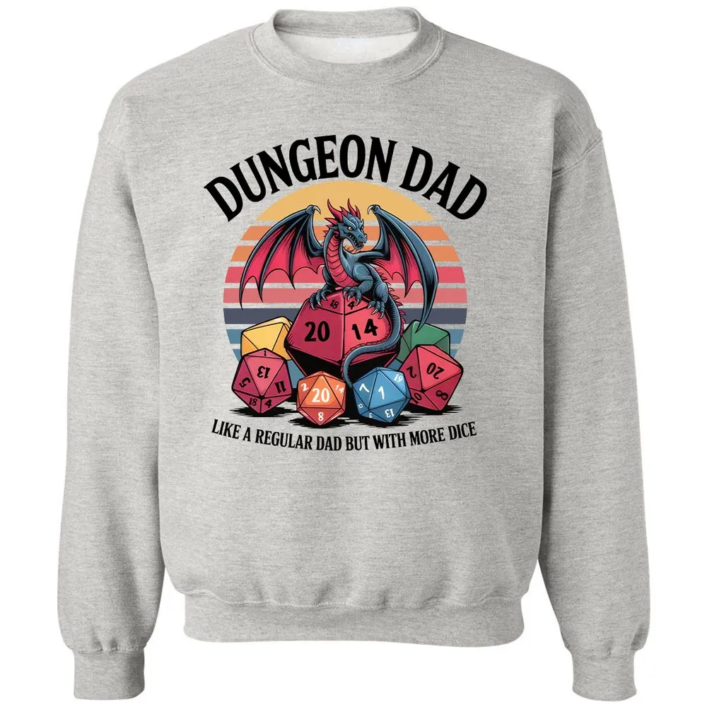 Dungeon Dad With More Dice Classic Unisex Sweatshirt - Ash - 2