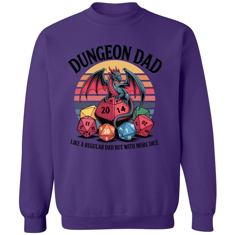 Dungeon Dad With More Dice Classic Unisex Sweatshirt - Purple - 6