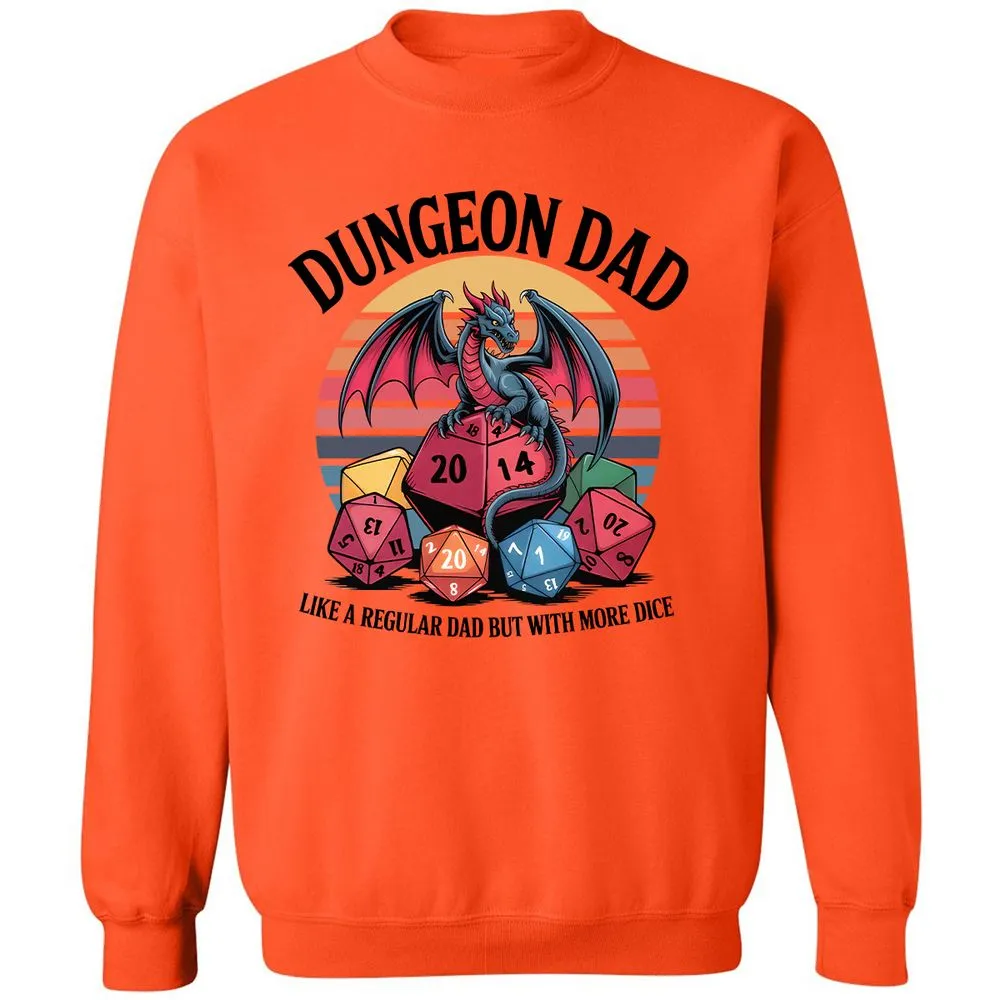 Dungeon Dad With More Dice Classic Unisex Sweatshirt - Orange - 10