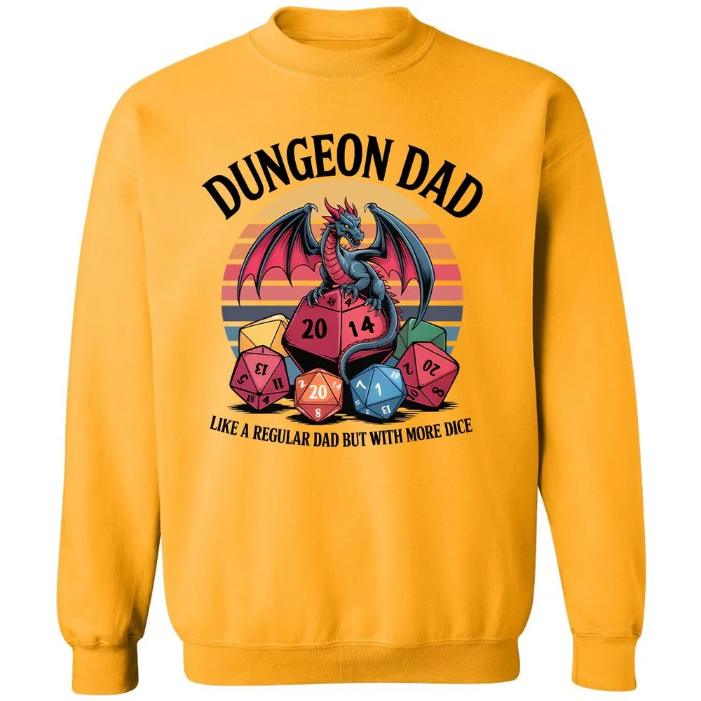 Dungeon Dad With More Dice Classic Unisex Sweatshirt - Gold - 11
