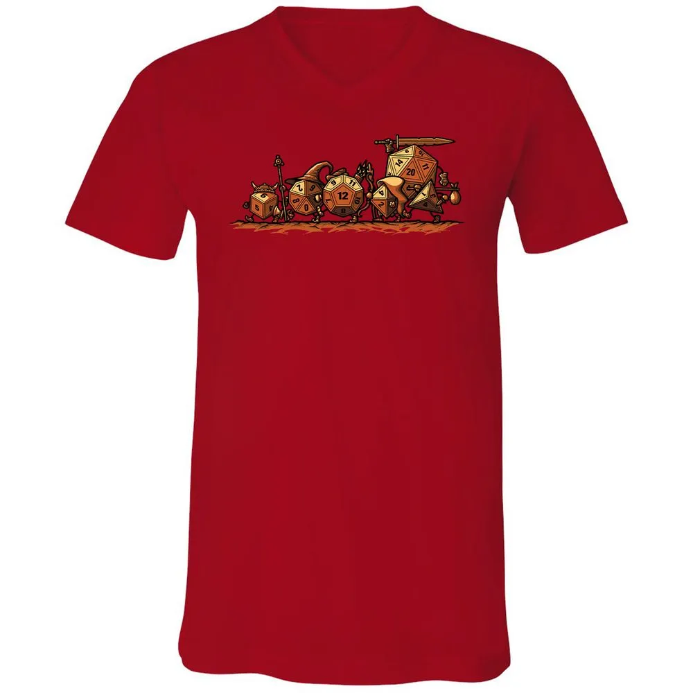 Fellowship Of The Dices Unisex V-Neck T-Shirt - Red - 3