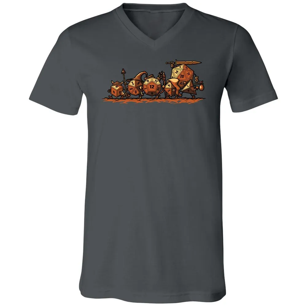 Fellowship Of The Dices Unisex V-Neck T-Shirt - Asphalt - 12