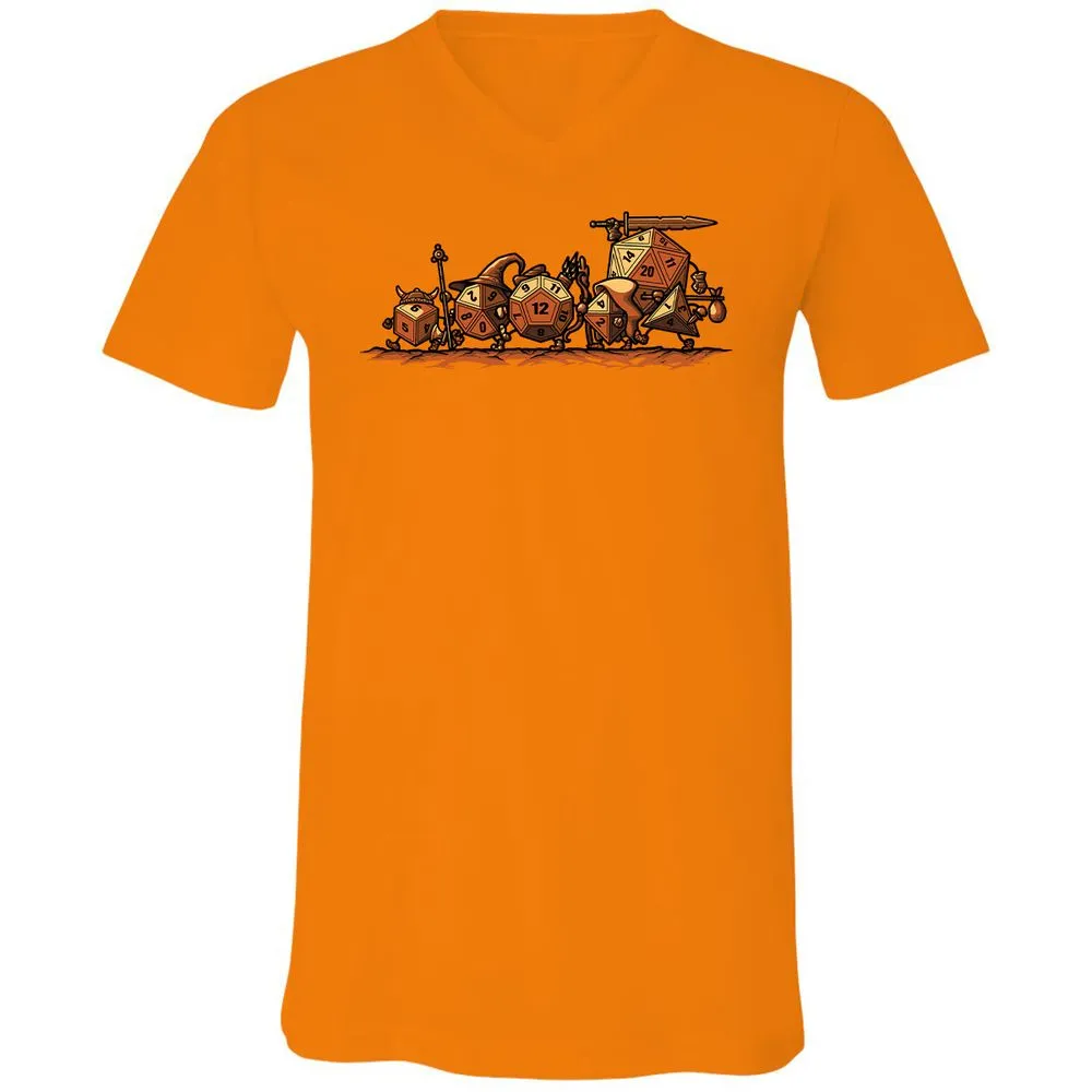 Fellowship Of The Dices Unisex V-Neck T-Shirt - Orange - 11