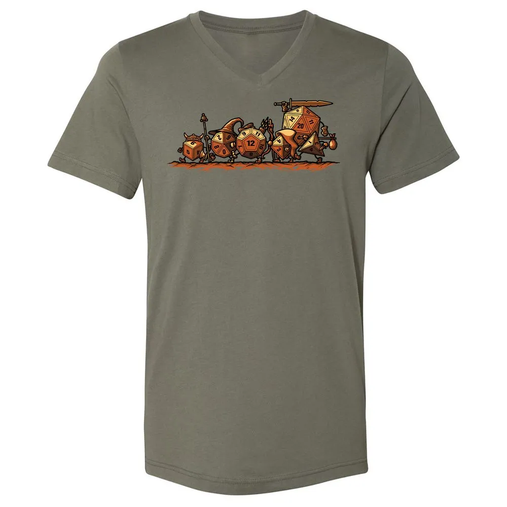 Fellowship Of The Dices Unisex V-Neck T-Shirt - Military Green - 10