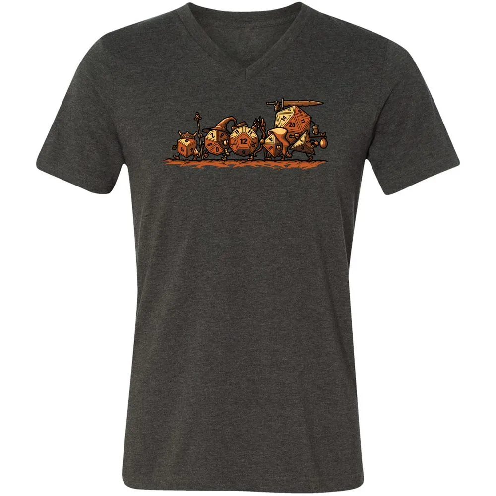 Fellowship Of The Dices Unisex V-Neck T-Shirt - Dark Grey Heather - 8