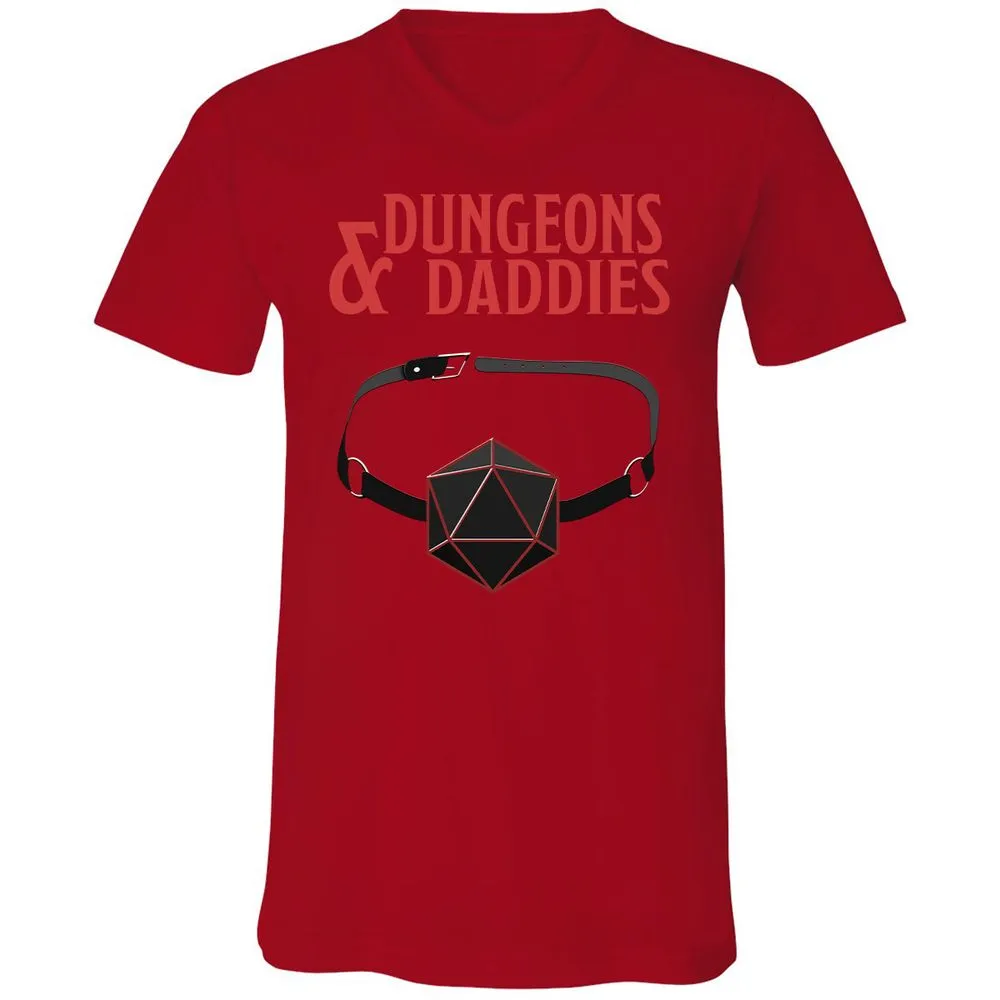 Dungeons And Daddies Unisex V-Neck T-Shirt - Red - 3