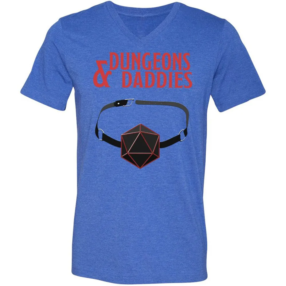 Dungeons And Daddies Unisex V-Neck T-Shirt - Heather True Royal - 14