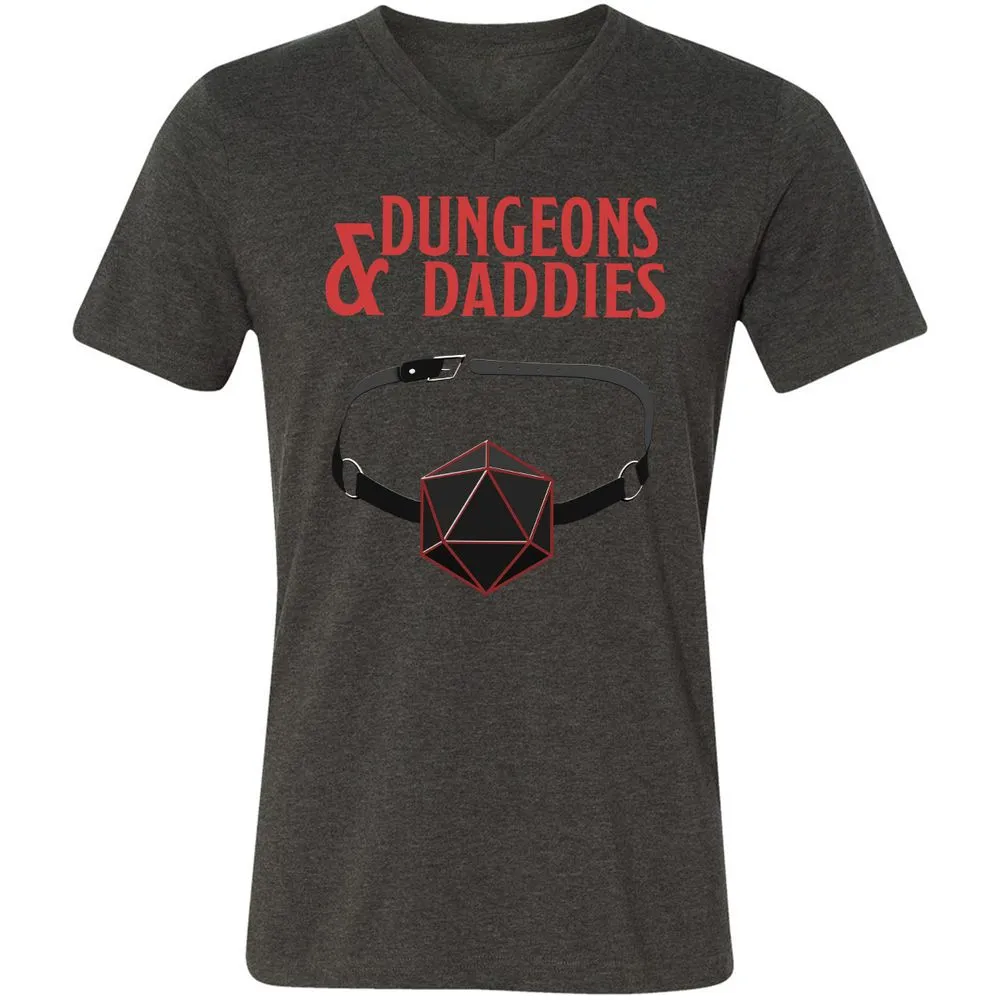 Dungeons And Daddies Unisex V-Neck T-Shirt - Dark Grey Heather - 8