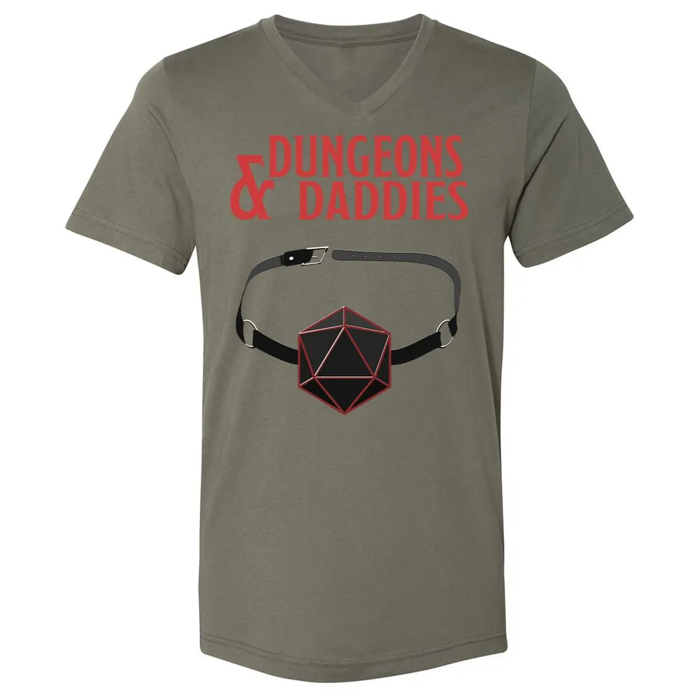 Dungeons And Daddies Unisex V-Neck T-Shirt - Military Green - 10