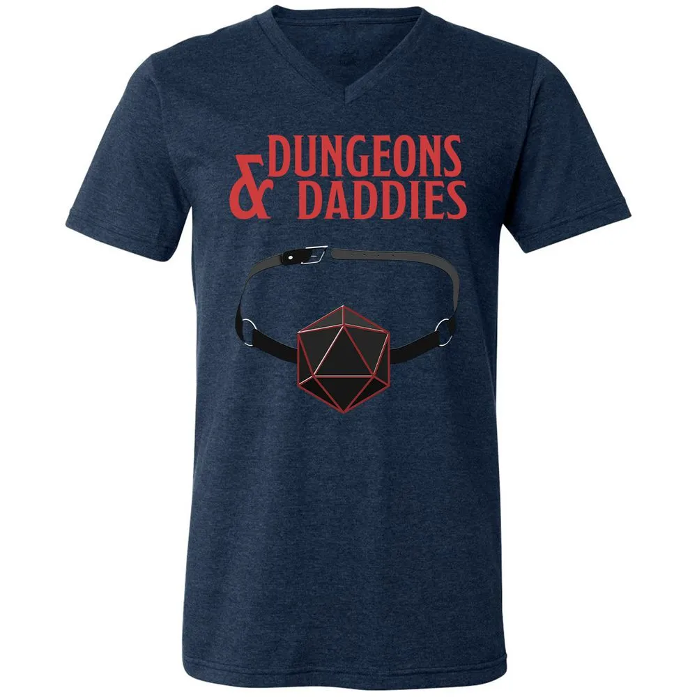 Dungeons And Daddies Unisex V-Neck T-Shirt - Heather Navy - 15