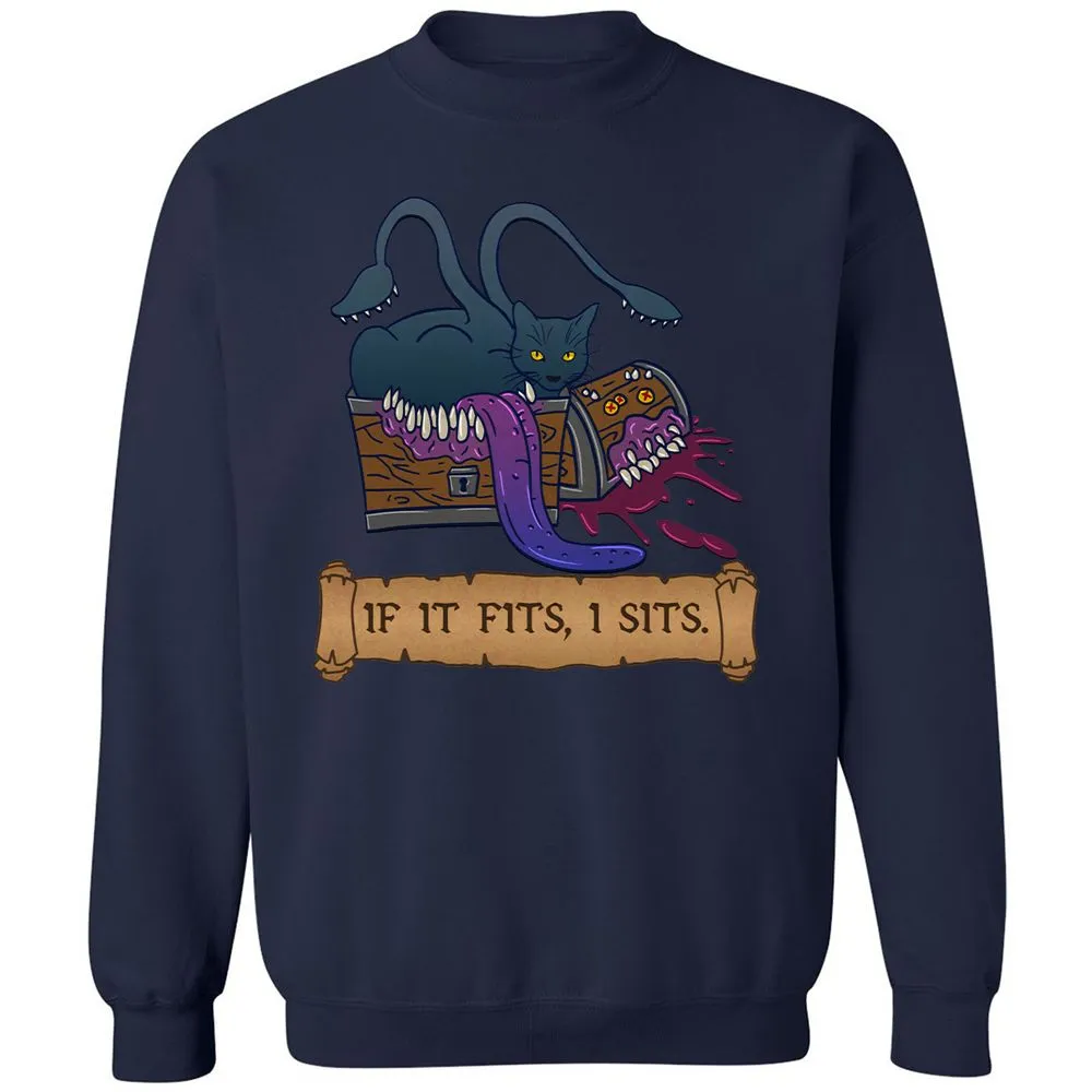 If It Fits I Sits Classic Unisex Sweatshirt - Navy - 2