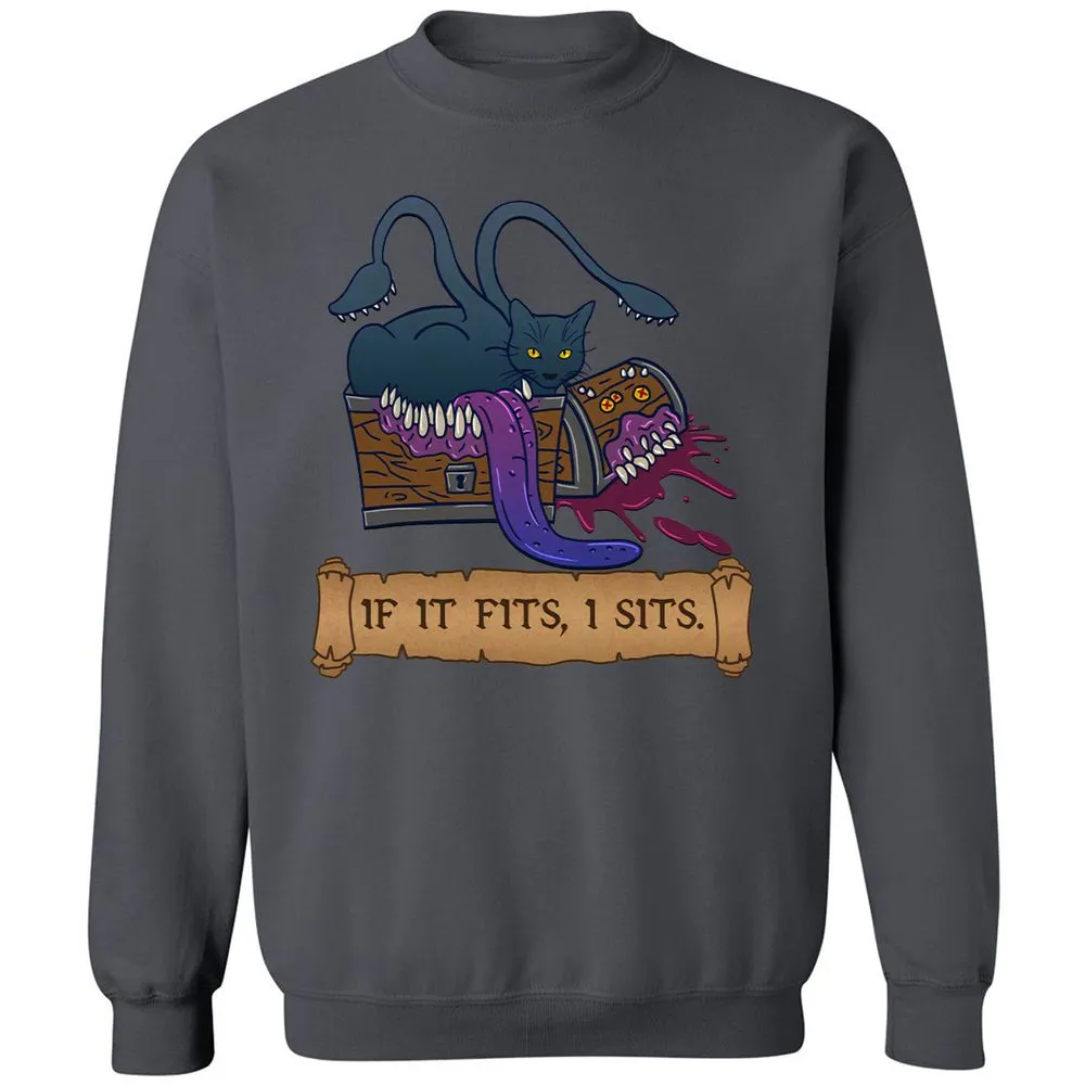 If It Fits I Sits Classic Unisex Sweatshirt - Charcoal - 7
