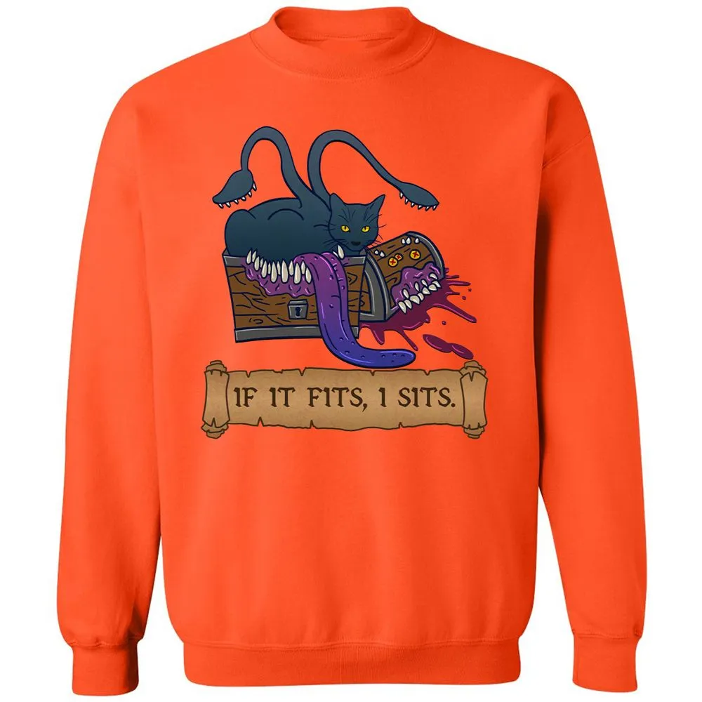 If It Fits I Sits Classic Unisex Sweatshirt - Orange - 10