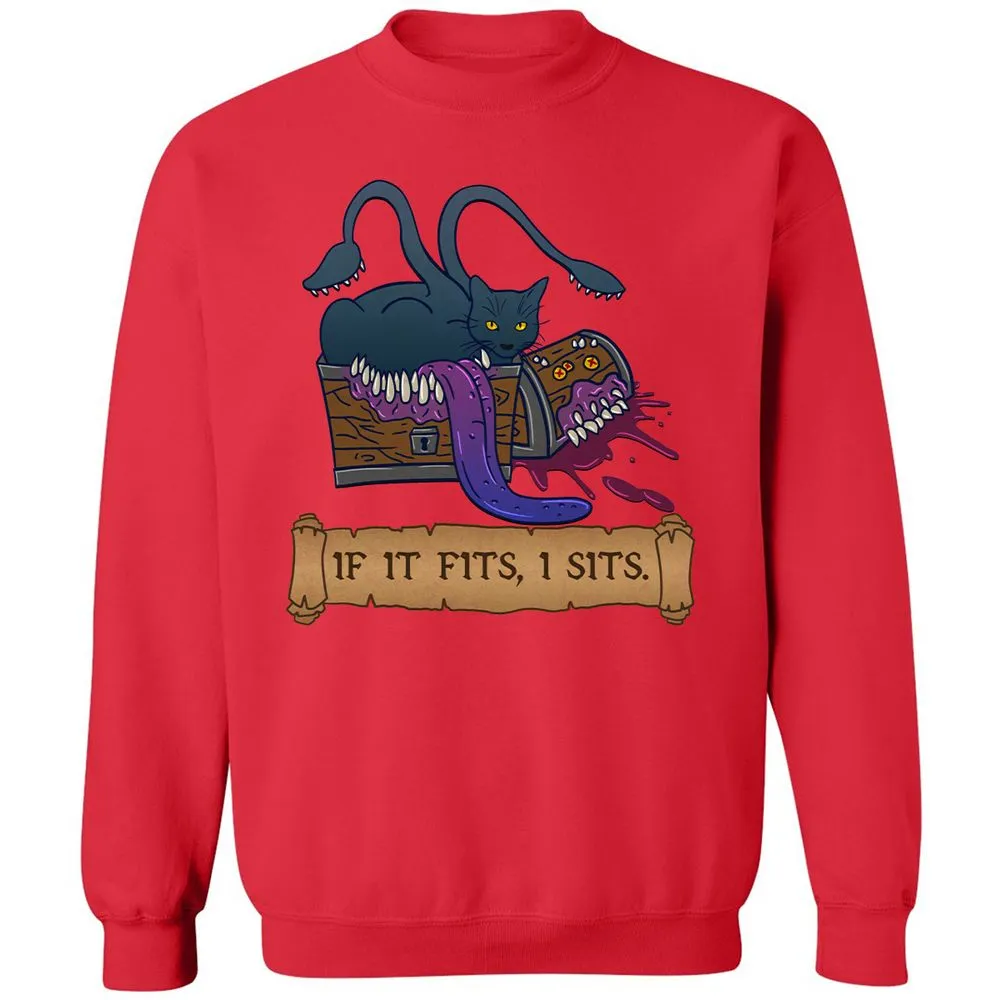 If It Fits I Sits Classic Unisex Sweatshirt - Red - 5