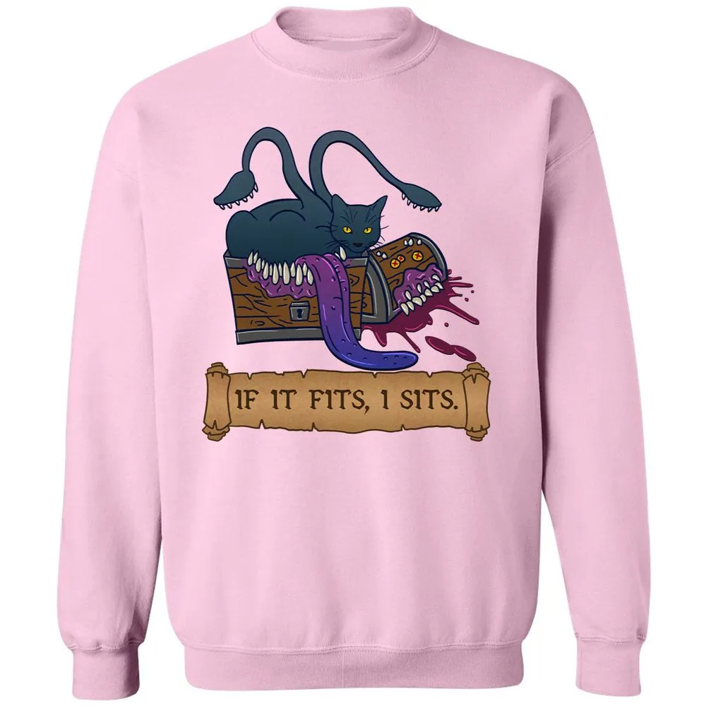 If It Fits I Sits Classic Unisex Sweatshirt - Light Pink - 3