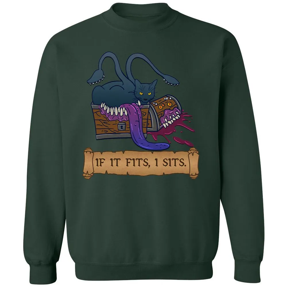 If It Fits I Sits Classic Unisex Sweatshirt - Forest Green - 4