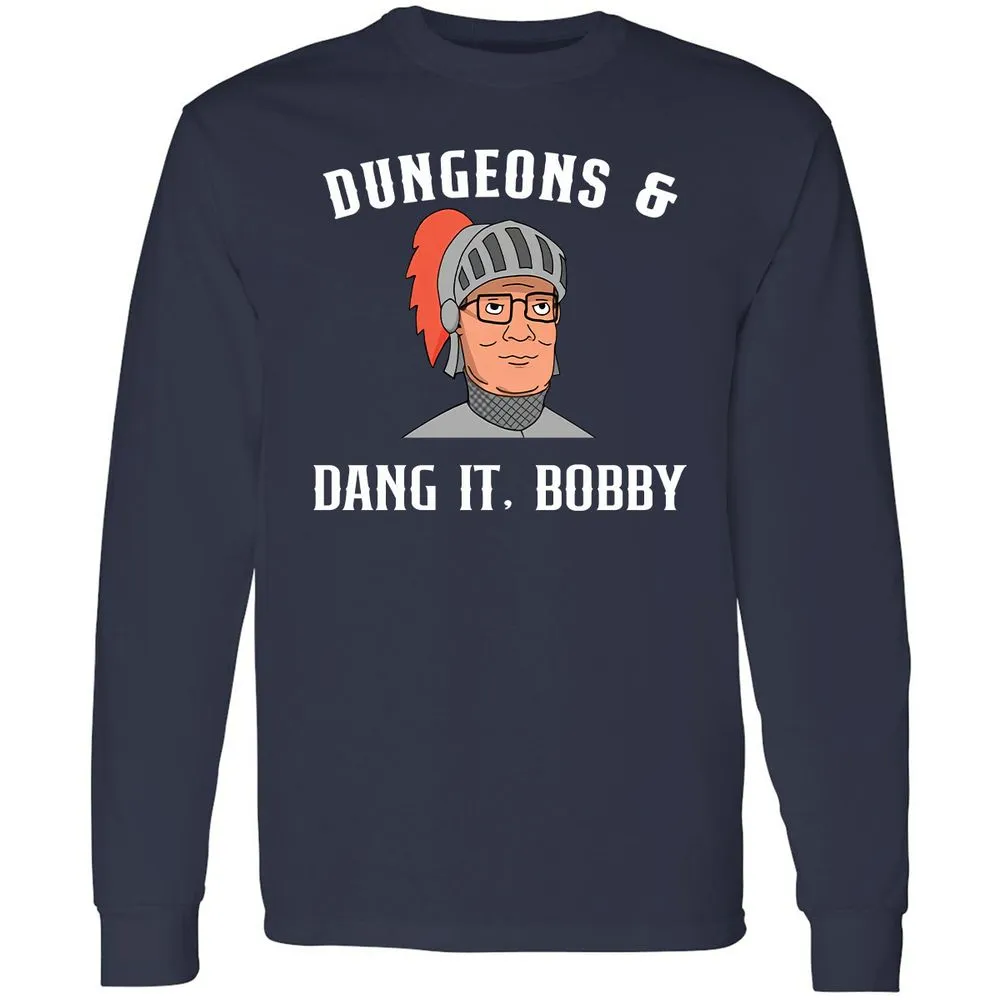 Dang It Bobby Long Sleeve T-Shirt - Navy - 2