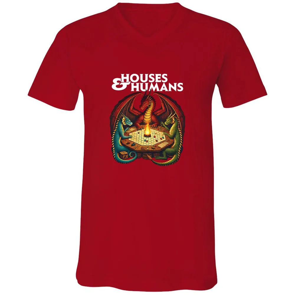 Houses & Humans Unisex V-Neck T-Shirt - Red - 3