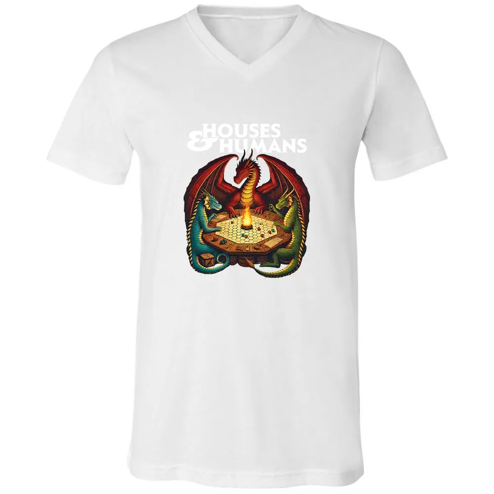 Houses & Humans Unisex V-Neck T-Shirt - White - 5