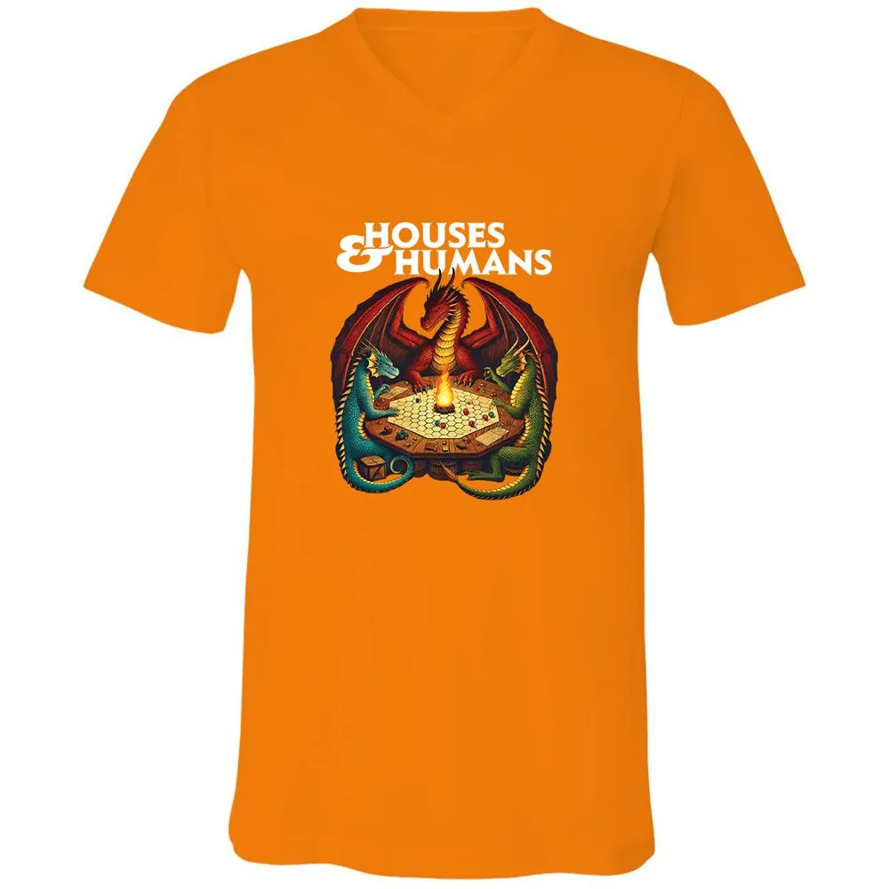 Houses & Humans Unisex V-Neck T-Shirt - Orange - 11