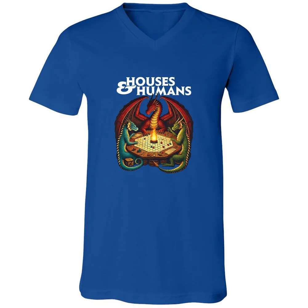 Houses & Humans Unisex V-Neck T-Shirt - True Royal - 4