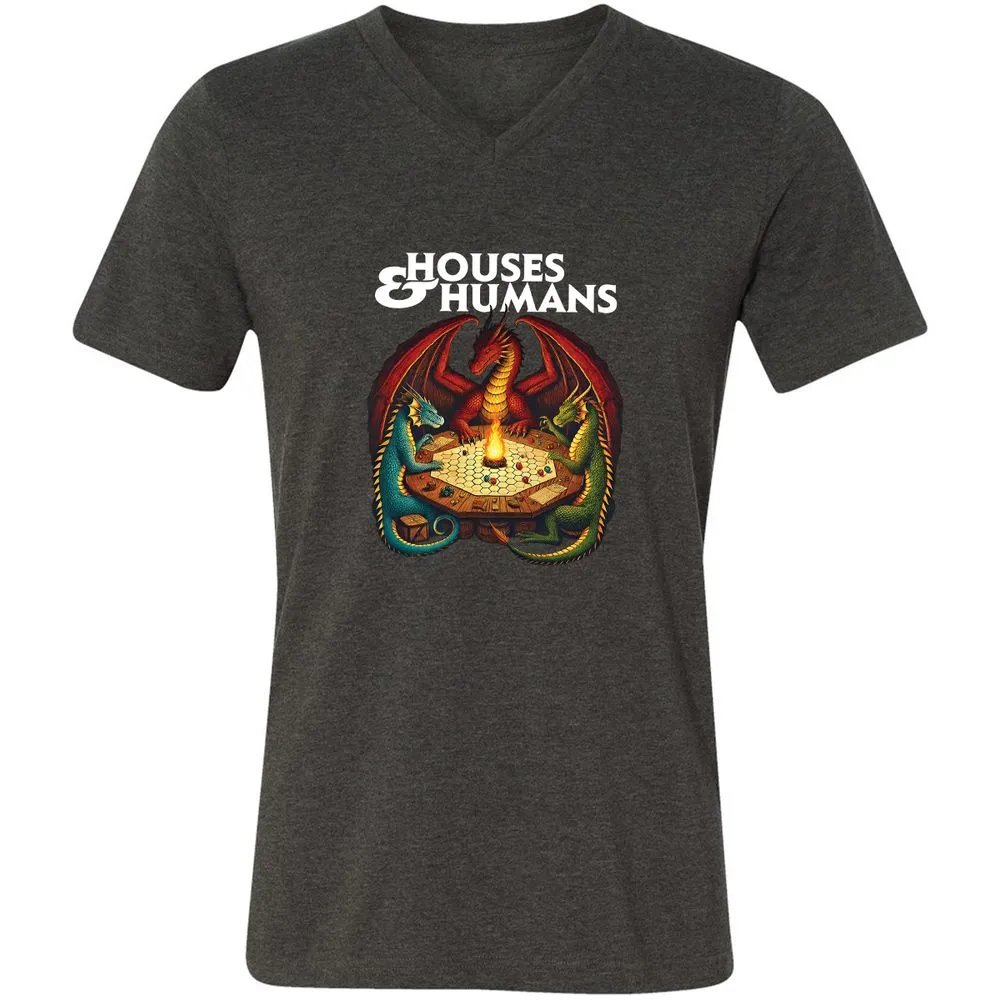 Houses & Humans Unisex V-Neck T-Shirt - Dark Grey Heather - 8