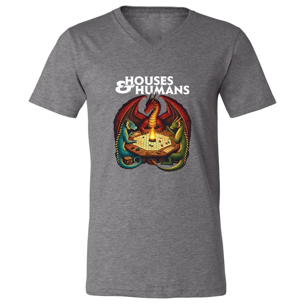 Houses & Humans Unisex V-Neck T-Shirt - Deep Heather - 13