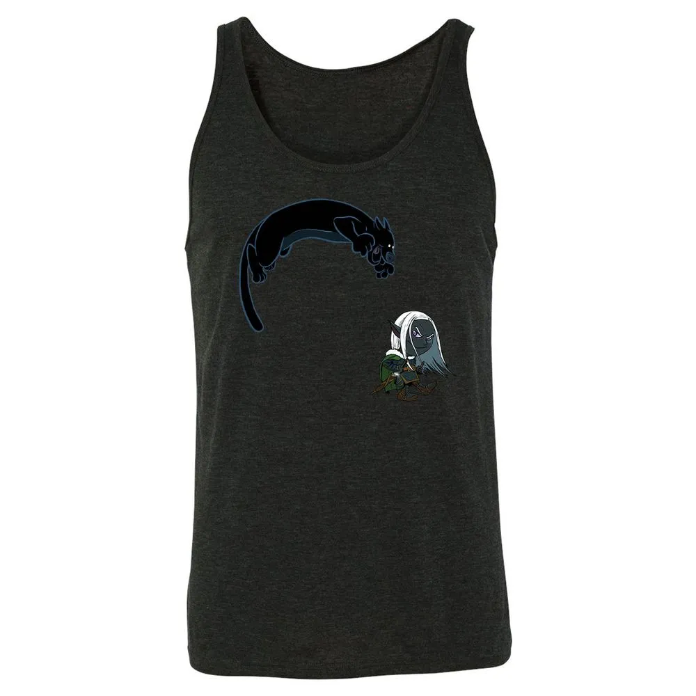 Drizzt And Guenhwyvar Unisex Jersey Tank - Charcoal Black Triblend - 5