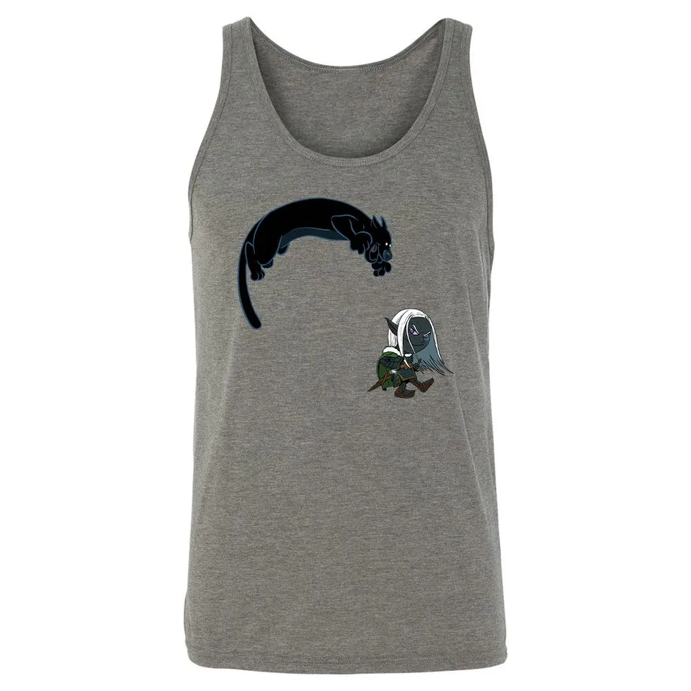 Drizzt And Guenhwyvar Unisex Jersey Tank - Grey Triblend - 2