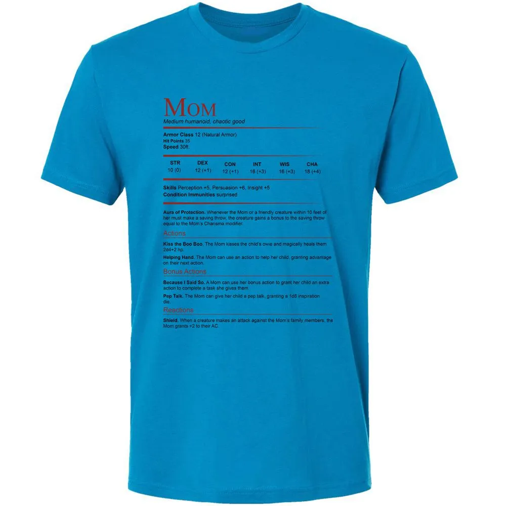 Mom Stats Premium Unisex T-Shirt - Turquoise - 4
