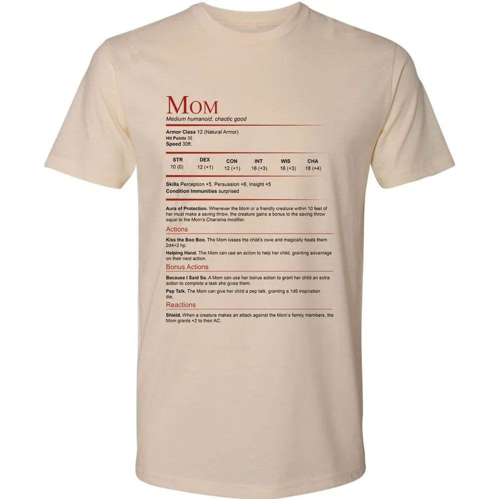 Mom Stats Premium Unisex T-Shirt - Cream - 2