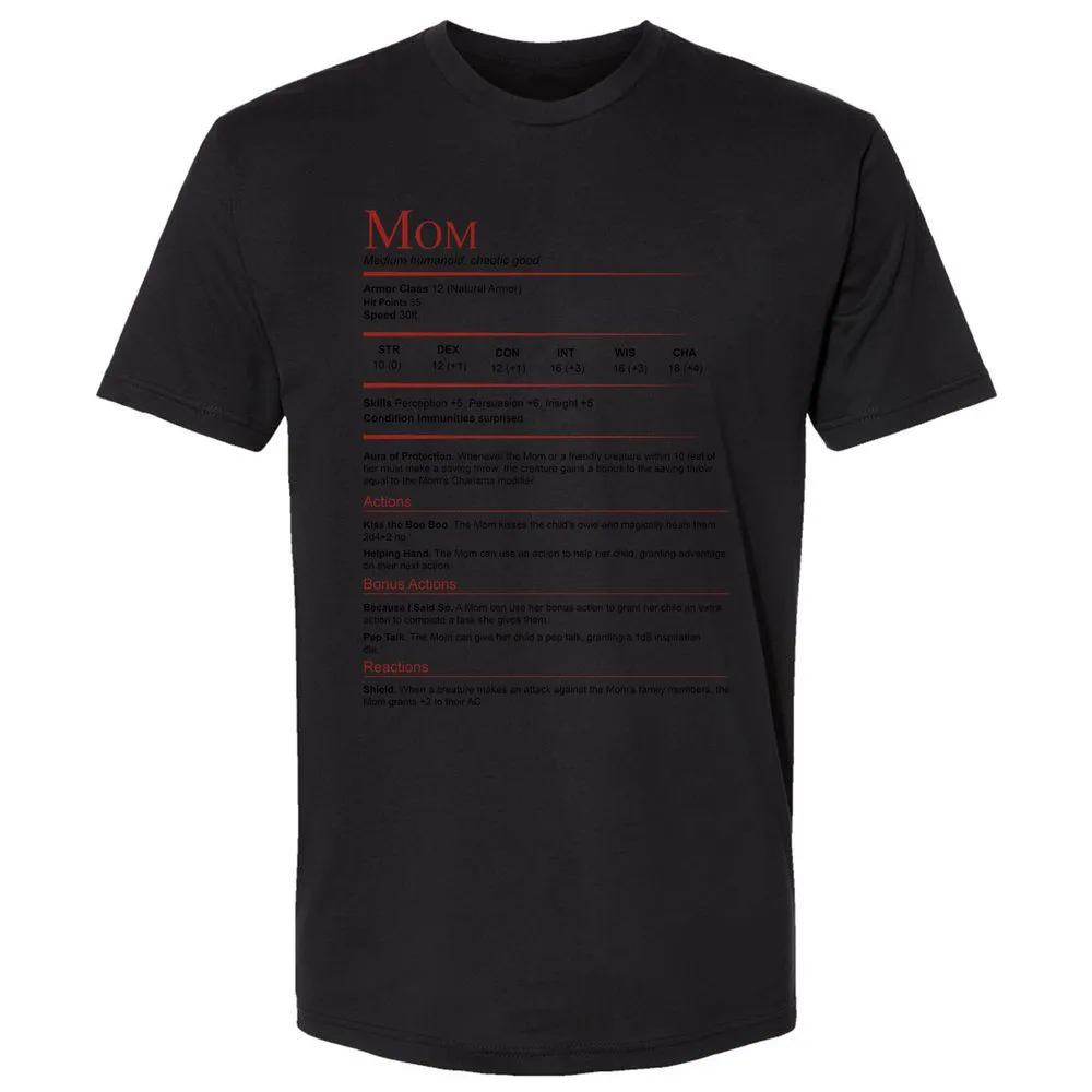 Mom Stats Premium Unisex T-Shirt - Black - 16