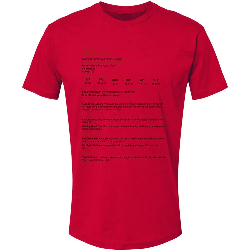 Mom Stats Premium Unisex T-Shirt - Red - 6