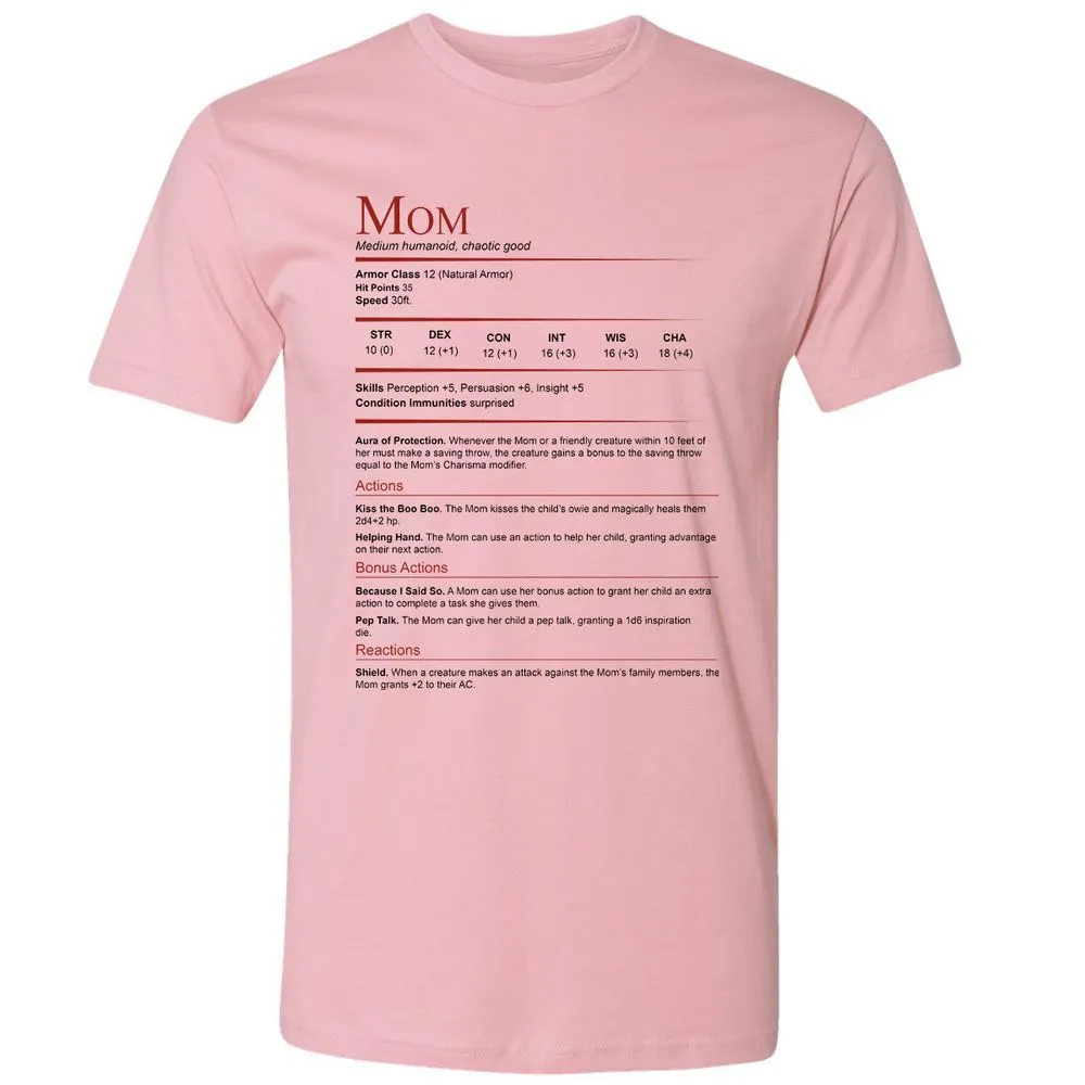 Mom Stats Premium Unisex T-Shirt - Light Pink - 3
