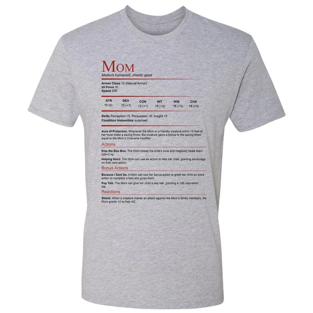 Mom Stats Premium Unisex T-Shirt - Heather Grey - 9