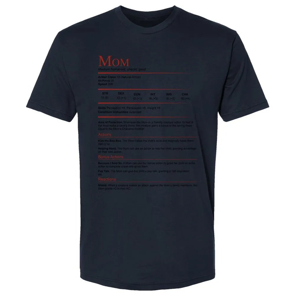 Mom Stats Premium Unisex T-Shirt - Midnight Navy - 14