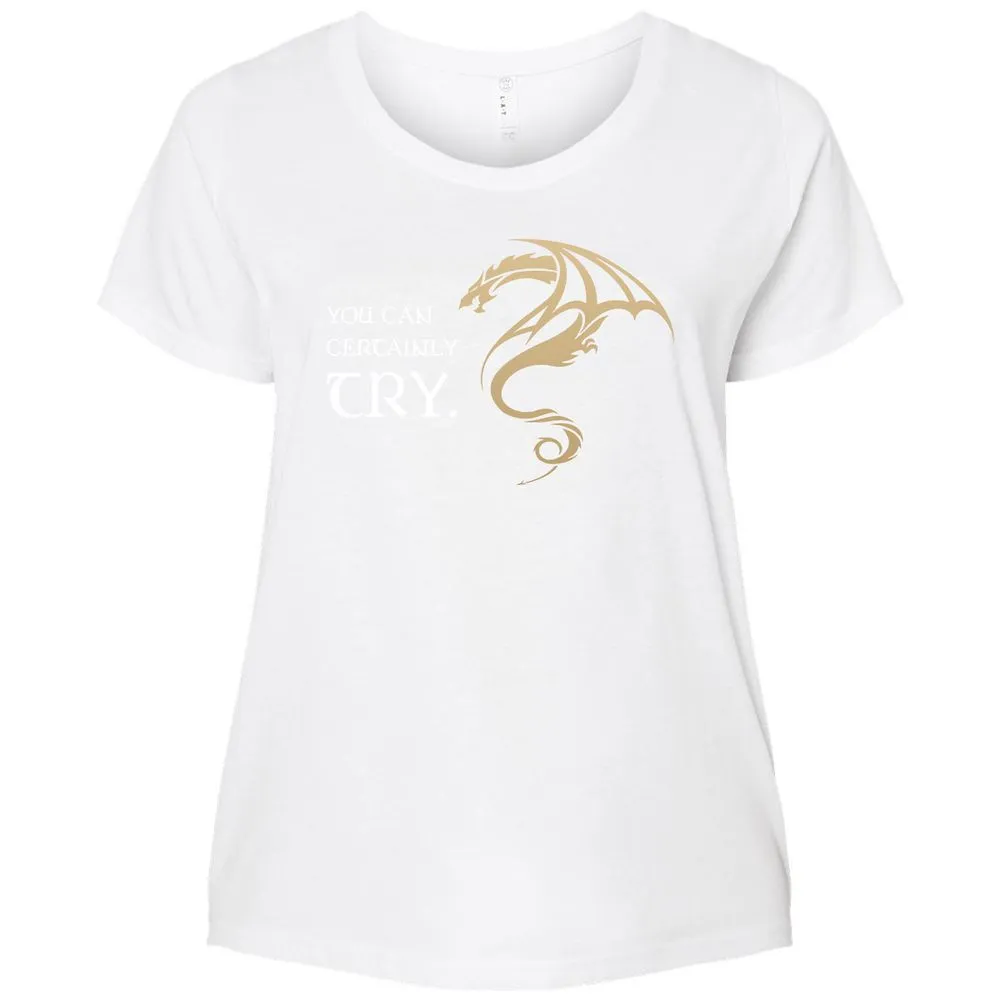 You Can Certainly Try Ladies Curvy Jersey - White - 6