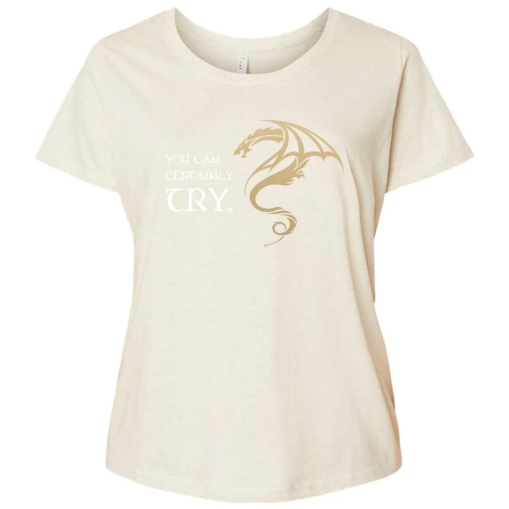 You Can Certainly Try Ladies Curvy Jersey - Natural Heather - 8