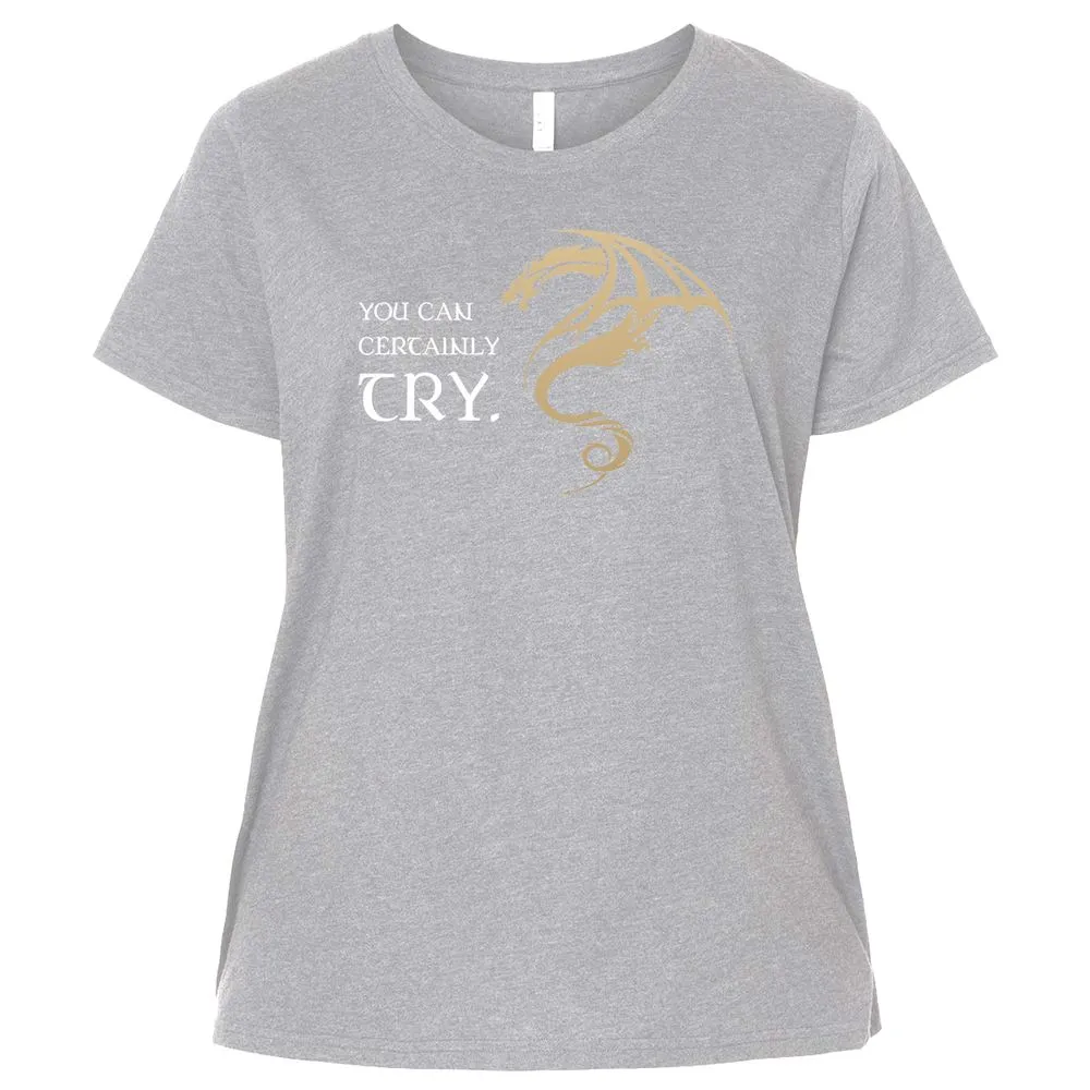 You Can Certainly Try Ladies Curvy Jersey - Heather - 3