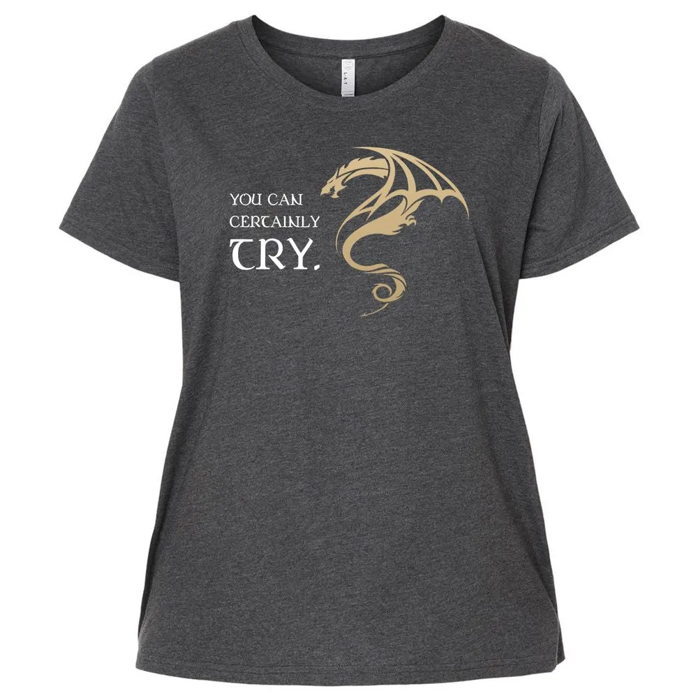 You Can Certainly Try Ladies Curvy Jersey - Vintage Smoke - 4