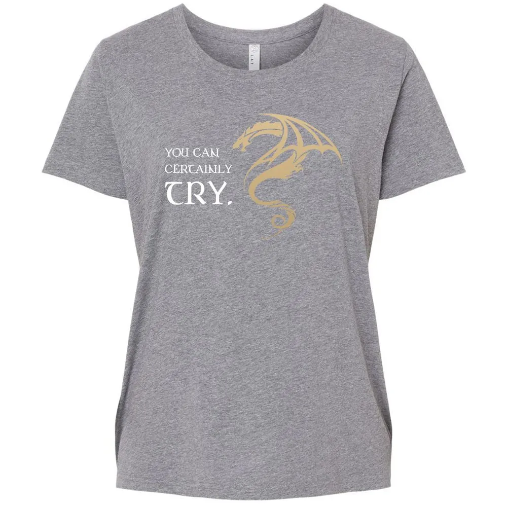 You Can Certainly Try Ladies Curvy Jersey - Granite Heather - 9