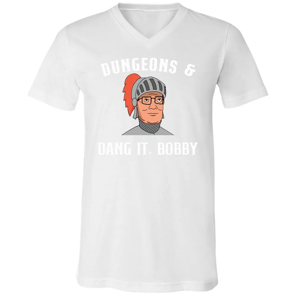 Dang It Bobby Unisex V-Neck T-Shirt - White - 5