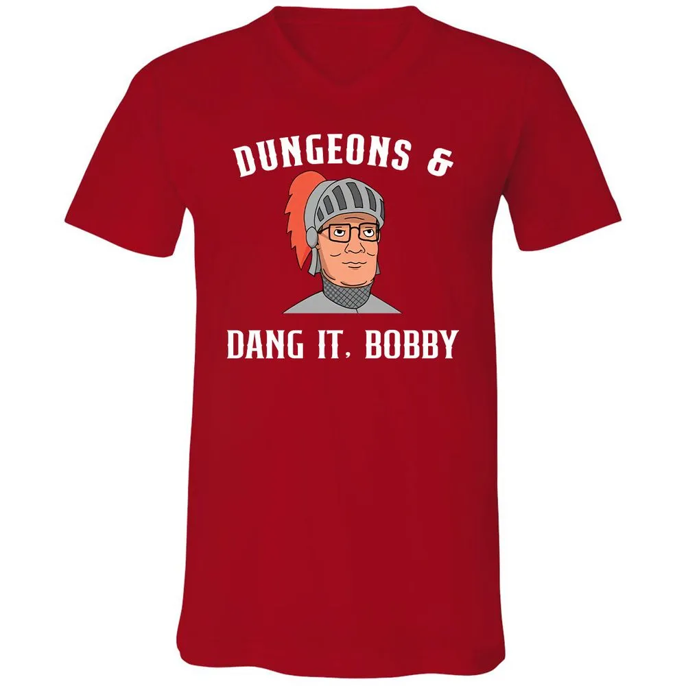 Dang It Bobby Unisex V-Neck T-Shirt - Red - 3