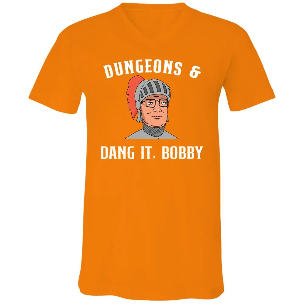 Dang It Bobby Unisex V-Neck T-Shirt - Orange - 11